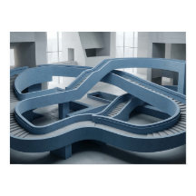 Arte de pared geométrico de pasillo arquitectónico