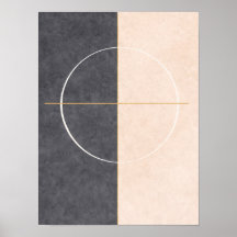 Arte de pared geométrico escandinavo – Beige y gri