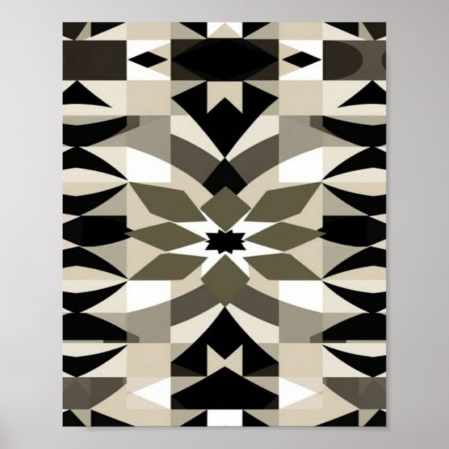 Arte de pared geométrico neutral moderno | Tierra  (Frente)