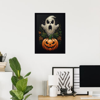 Arte de pared gótico de calabaza de cráneo de Hall