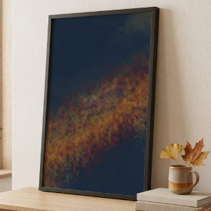 Arte de pared grande abstracto de hoja de otoño te
