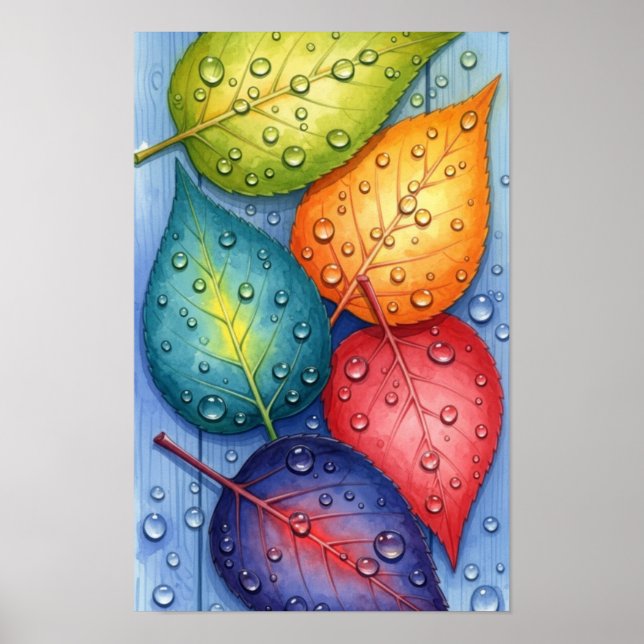 Arte de pared. Hojas coloridas (Frente)