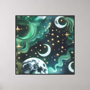 Arte de pared: impresión en lienzo celeste esmeral