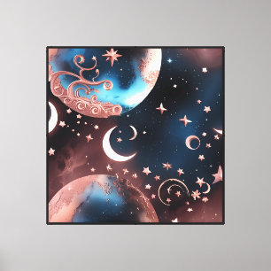 Arte de pared – Impresión en lienzo celestial rosa