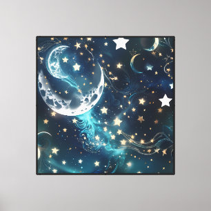 Arte de pared: impresión en lienzo de luna celesti