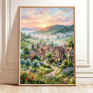 Arte de pared impresionista del paisaje campestre