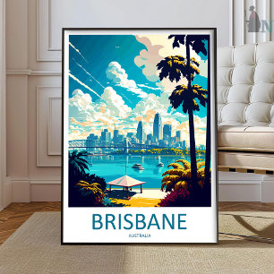 Arte de pared impreso de viaje de Brisbane Arte de