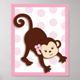 Arte de pared impreso para guardería Mod Girl Monk