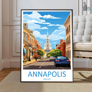 Arte de pared impreso para viajar a Annapolis Pare