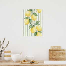 Arte de Pared Imprimible Botánico Acuarela Limón