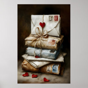 Arte de pared imprimible de cartas de amor – Román