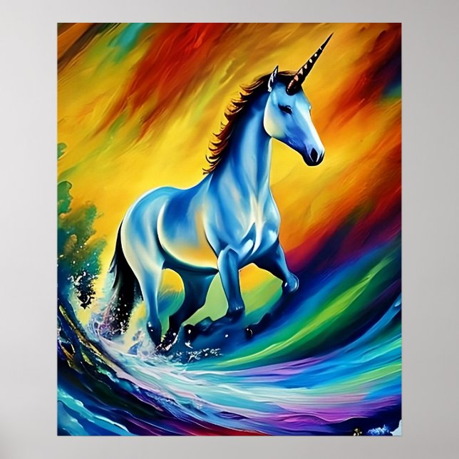 Arte de pared imprimible de Unicornio arcoiris de  (Frente)