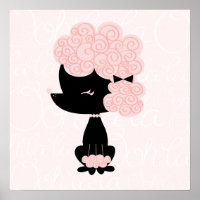 Arte de pared infantil de caniche francés personal