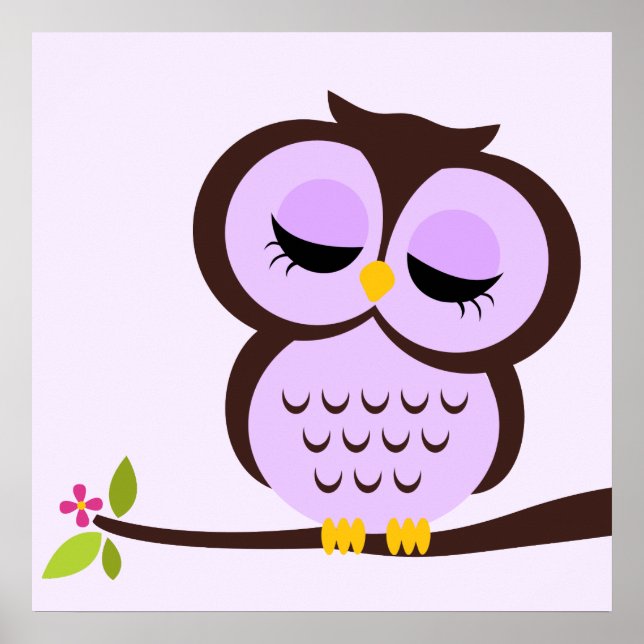 Arte de pared infantil de personalizado Owl (Frente)