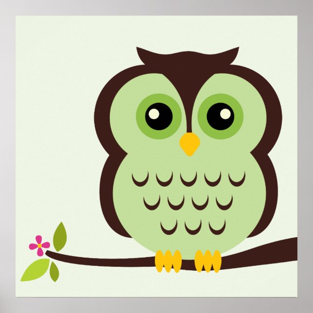 Arte de pared infantil de personalizado Owl (Frente)