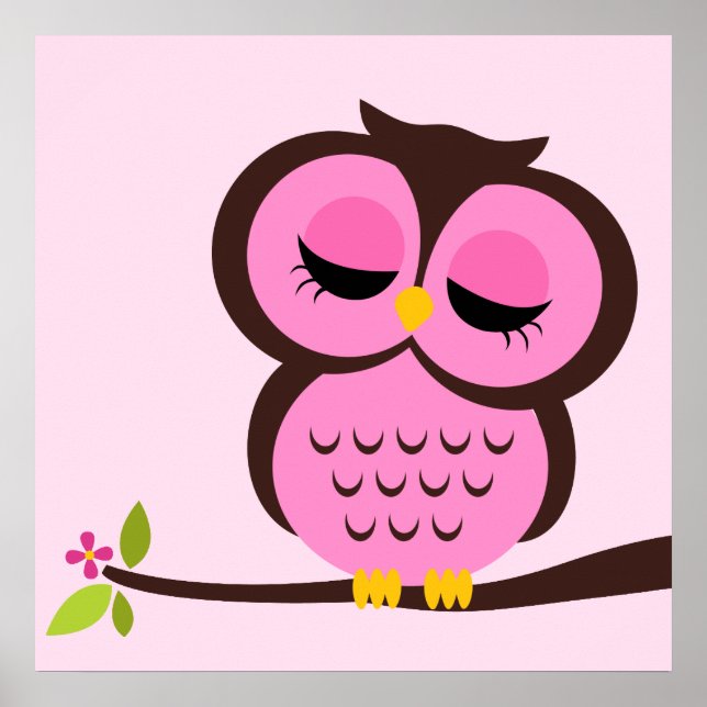 Arte de pared infantil de personalizado Owl (Frente)