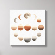 Arte de pared Japandi Fases Lunares Regreso a la E