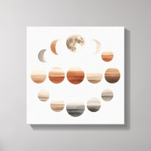 Arte de pared Japandi Fases Lunares Regreso a la E
