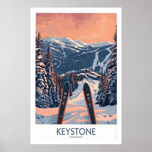 Arte de pared Keystone - Póster de esquí de Colora (Frente)