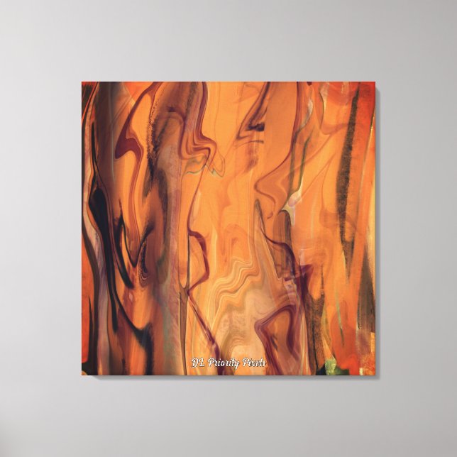 Arte de pared líquido de mármol abstracto marrón ú (Anverso)