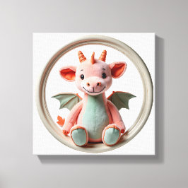 Arte de pared maravilloso Dragón Delight en rosa y