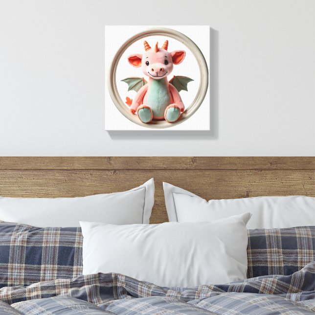 Arte de pared maravilloso Dragón Delight en rosa y (Insitu(Dormitorio))