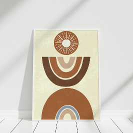 Arte de pared minimalista boho tono tierra arcoíri