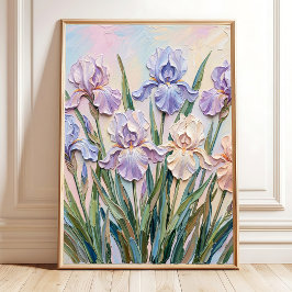 Arte de pared minimalista de iris en pastel suave