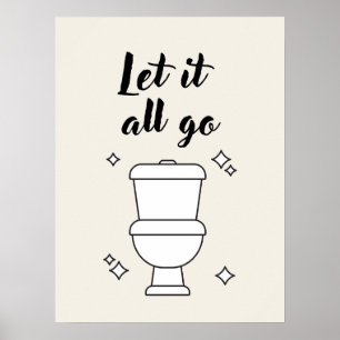 Arte de Pared Minimalista Reglas de Baño Negro y B