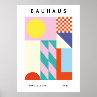 Arte de pared moderno Bauhaus rosa amarillo