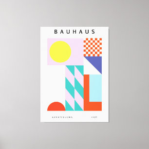 Arte de pared moderno Bauhaus rosa amarillo