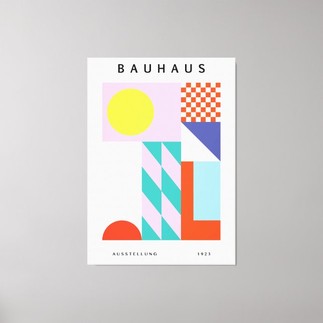 Arte de pared moderno Bauhaus rosa amarillo (Anverso)