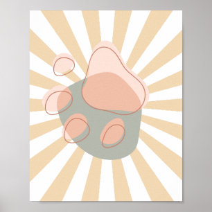 Arte de pared moderno con cartel retro lindo hue