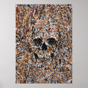 Arte de pared moderno de pintura por goteo de crán