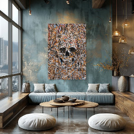 Arte de pared moderno de pintura por goteo de crán