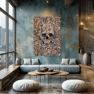 Arte de pared moderno de pintura por goteo de crán