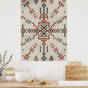 Arte de pared moderno en línea de Berber poster