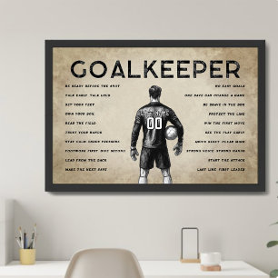 Arte de pared motivacional de fútbol para portero 