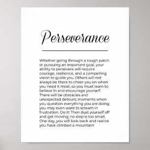 Arte de pared motivacional inspirador de PERSEVERA