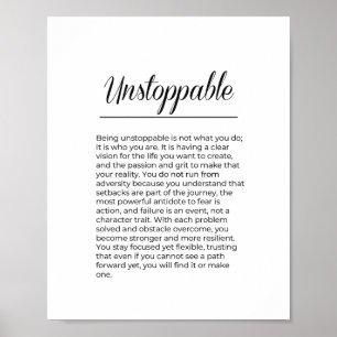 Arte de pared motivacional inspirador INDETENIBLE