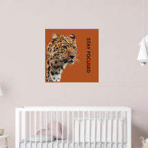 Arte de pared motivacional para tigre Mantente enf