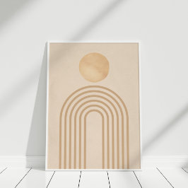 Arte de pared neutral arcoíris boho minimalista