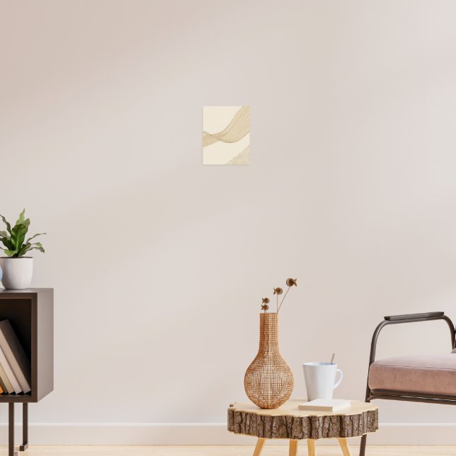 Arte de pared neutro minimalista de línea abstract (Salón 3)