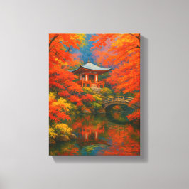 Arte de pared otoñal en el jardín japonés