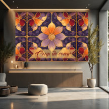 Arte de pared otoñal Nouveau botánico Impresión de