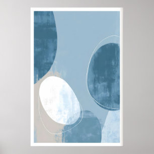 Arte de pared oval abstracto, formas superpuestas,