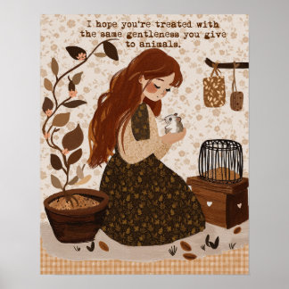 Arte de pared para amantes de animales Cottagecore