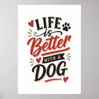 Arte de pared para amantes de perros - La vida es 