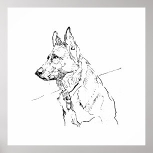 Arte de Pared para Amantes de Perros, Pastor Alemá