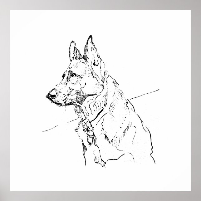 Arte de Pared para Amantes de Perros, Pastor Alemá (Frente)